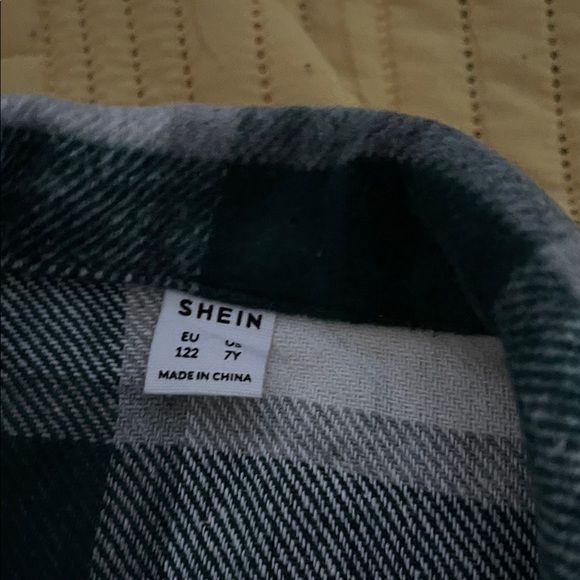 SHEIN Green and White Checkered Jacket - Picture 4 of 6